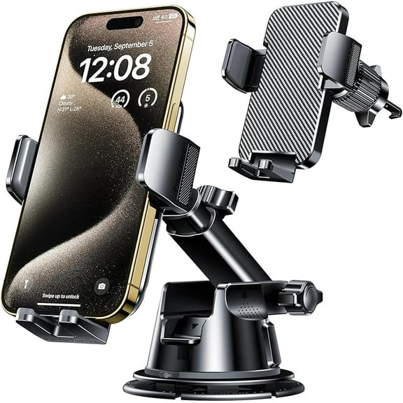 Qifutan Dash Mounted Holders Phone Holders for Your Car Phone Mount for Car Windshield Dashboard Air Vent Universal Hands Free Automobile Cell Phone Holder Fit for iPhone Smartphone