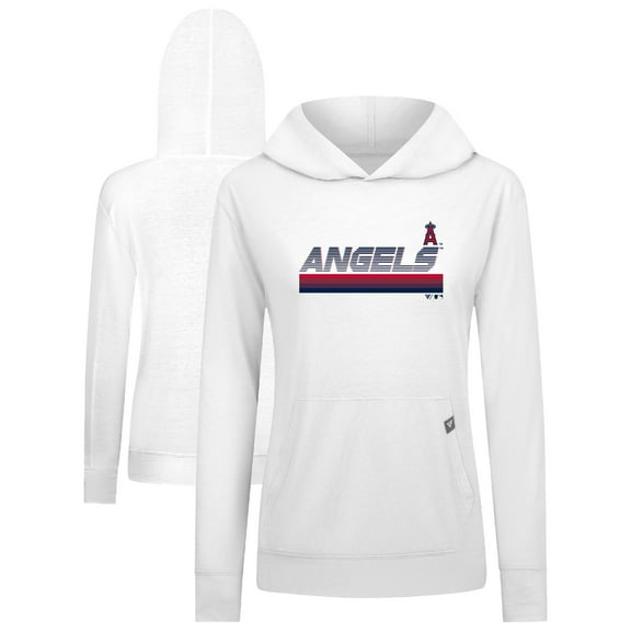 Women's Levelwear White Los Angeles Angels Relay Breaker Pullover Hoodie