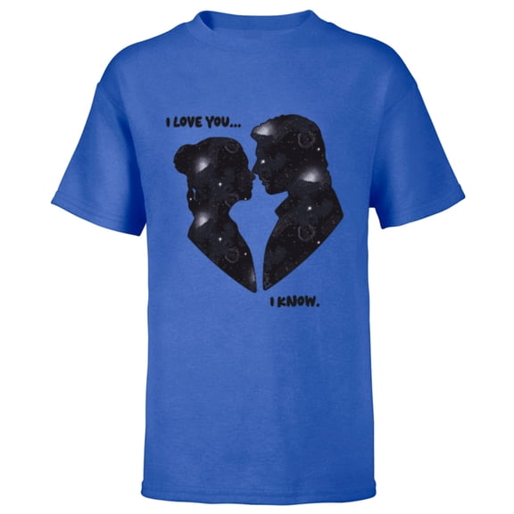 Star Wars Princess Leia Han Solo Wedding Valentine’s Love - Short Sleeve T-Shirt for Kids - Customized-Royal