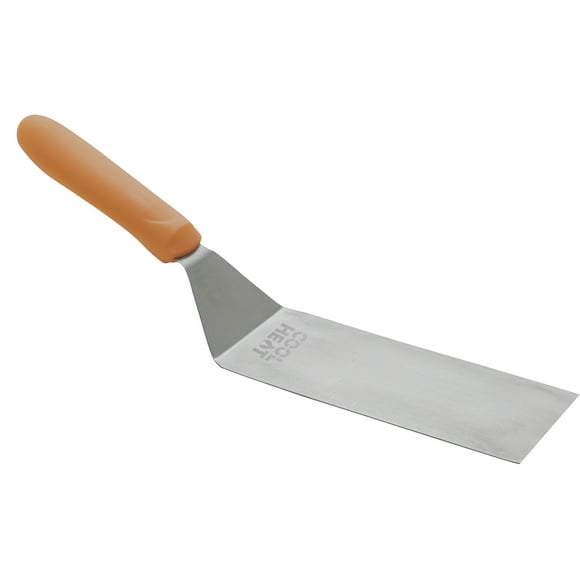 Winco TNH-70 7 1/4" x 3" Turner w/ Orange Nylon Handle, Stainless Steel