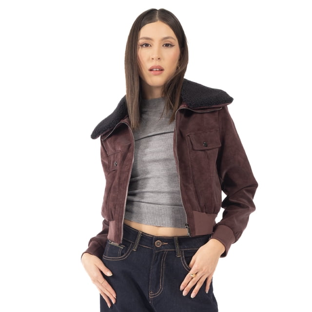 Chamarra Quarry Regular fit Aviador Cuello Suave Para Mujer