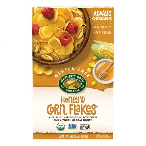 Pack of 12, Natures Path Organic Honey'd Corn Flakes, 10.6 oz