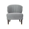 thumbnail image 4 of Nicole Miller Accent Chair Houston Velvet Upholstered Channel Tufted Back Nailhead Trim Metal Tipped Legs Grey/Gold, 4 of 10