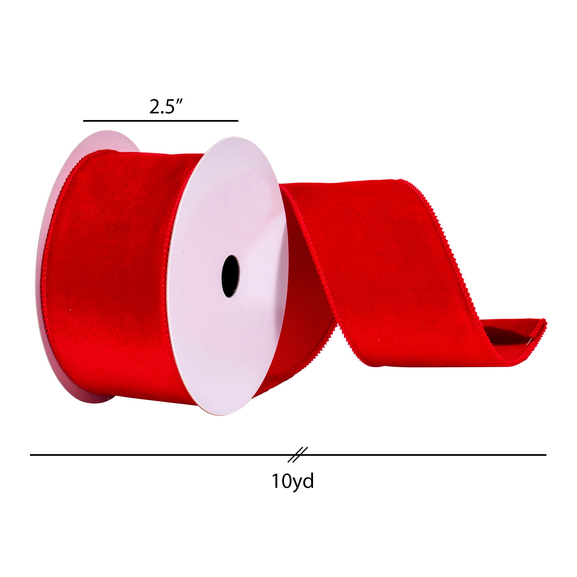 Vickerman 2.5" x 10 Yards Red Velvet Ribbon