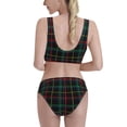 thumbnail image 3 of Daiia Buffalo Plaid Dark Green printed 2 piece Swimsuit Bikinis for Women High Waisted Racerback Bathing Suits Summer Tummy Control Scoop Neck Swimwear-X-Large, 3 of 8
