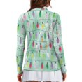 thumbnail image 2 of Yuyamidu Colorful Lights Long Sleeve Golf Shirts for Woman Snowflake Athletic Tennis Shirts Green Quarter Zip Workout T shirts Lightweight Pullover Golf Tops Size XL, 2 of 8