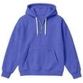 thumbnail image 2 of Mens Shirts Quarter Zip Sweatshirt Solid Waffle Long Sleeve Hooded Tops Light Purple, 2 of 5