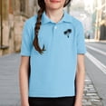 thumbnail image 2 of XQYLOS Tween Boys Girls Aestheti𝐜 Lapel Neck Shirt Short Sleeve Cross Print Tennis School 𝐔niform Collared Tops, 2 of 8