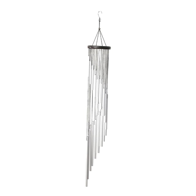 Campanas de viento de 91 cm para jardín y exterior, con 18 tubos de aluminio para colgar en la pared. plata
