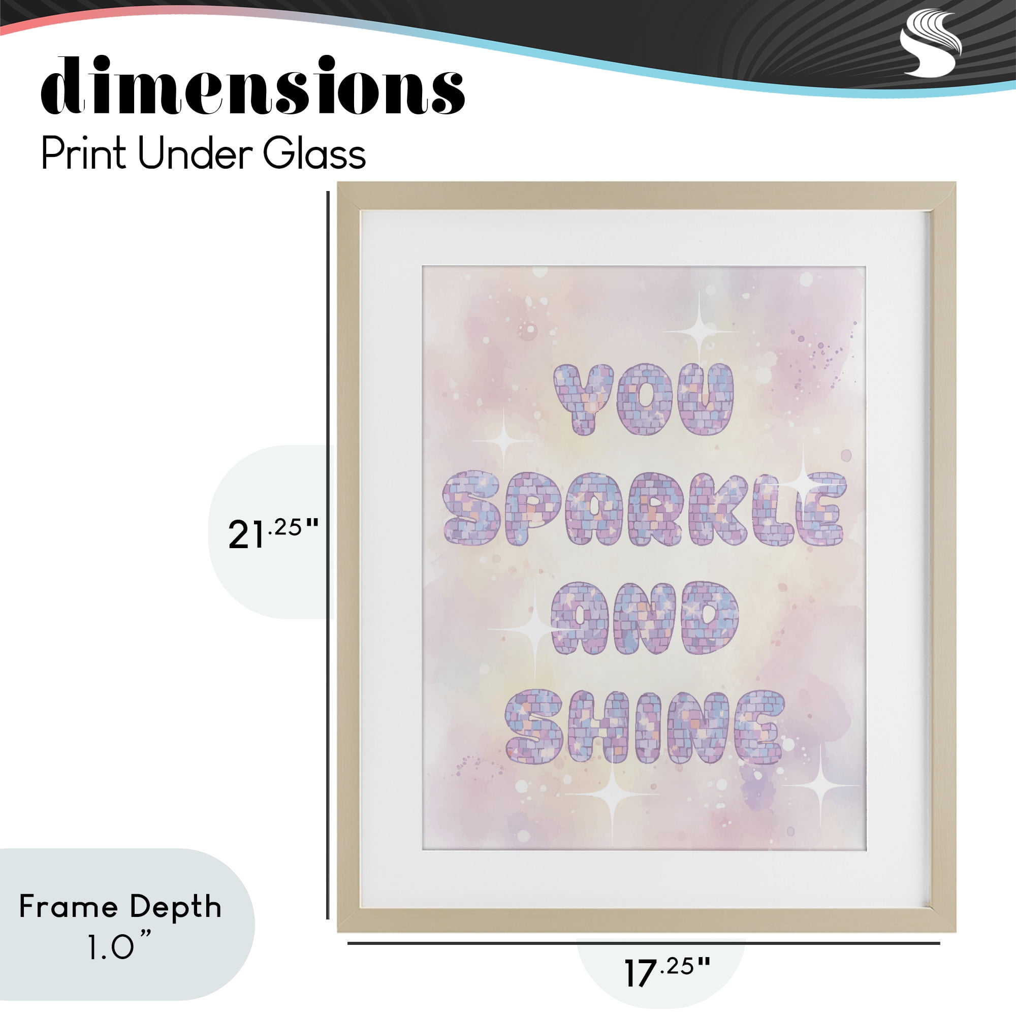 Stupell Industries You Sparkle And Shine Pastels Birch Framed Print Under Glass, design by Lil' Rue