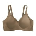 thumbnail image 4 of GEWSEY Womens Seamless Bra No Underwire Comfort Push Up Bras Buttery Soft Wireless Bralette Full Coverage Sport Everyday Bra Coffee, XL, 4 of 4