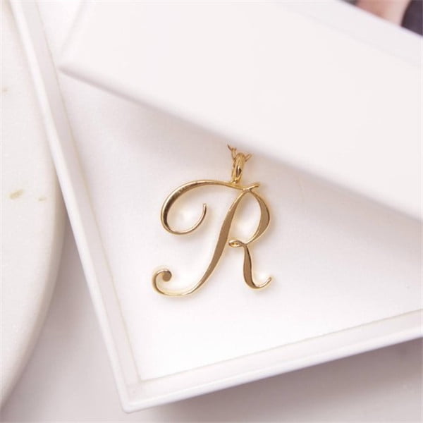 Petit Collier Alphabet Cursif 26 Lettres A-Z Logo Tag Symbole Pendentif Chaîne Clavicule