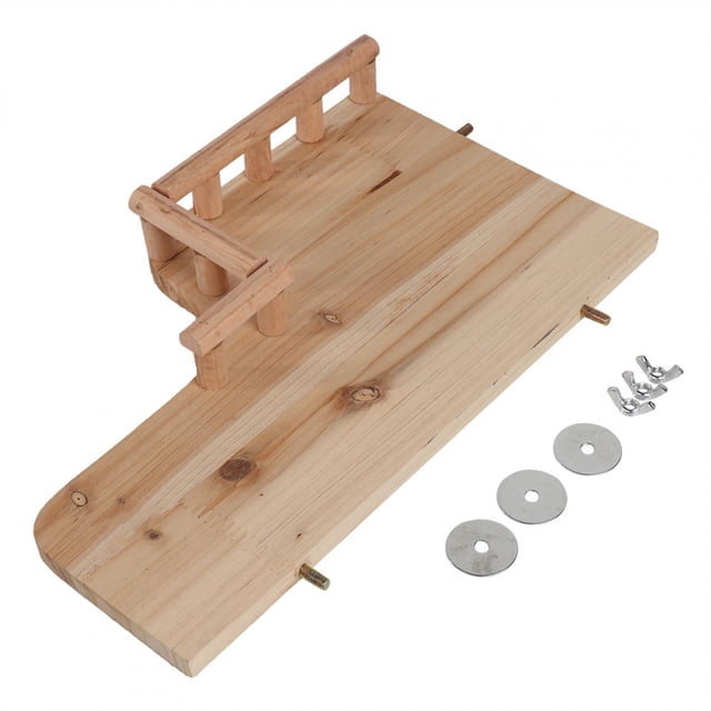 Plataforma de descanso de madera con barandilla, juguetes de madera para hámster, pequeños animales trepadores