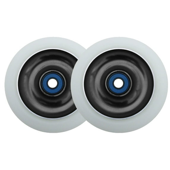 Metal Core Scooter Wheels 100mm BLACK/WHITE Heavy Duty for RAZOR Aluminum Pair