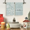 thumbnail image 2 of Aqua Snowflake Hello Winter Kitchen Towels Dish Towels, 16x24 Inch Farmhouse Holiday Decoration Cleaning Set of 2, 2 of 6