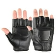 thumbnail image 4 of Roncen Steampunk Gothic Gloves Mens Vintage Geuuine Leather Captain Fingerless Mittens, 4 of 5