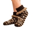 thumbnail image 2 of Adult Floor Slipper Socks Cable Knit Fleece Lined Thick Sock Slippers Indoor House Socks Warm Knit Bootie Socks Cozy Winter Non Skid Gripper Bottom Soft Plush Home Footwear Women Men, 2 of 4