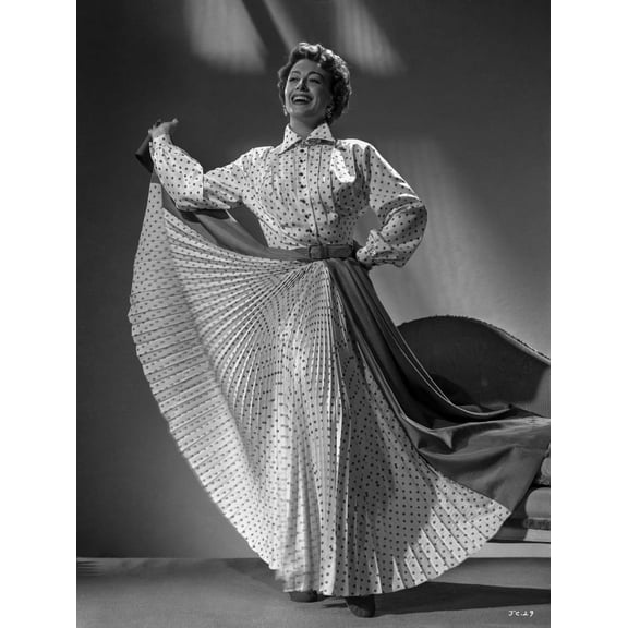 Joan Crawford wearing a Polka Dot Wrap Dress in a Classic Portrait Photo Print (24 x 30)