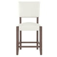 thumbnail image 5 of Wooden Dining Chairs, Mid Century Modern Bar Stools Set of 2, 40.4" Counter Stools with Back, Linen Upholstered Barstools with Solid Wood Legs Bar Chairs for Kitchen Island Dining Room, Beige, 5 of 19
