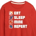 thumbnail image 3 of Instant Message - Gamer - Eat, Sleep, Mine, Repeat - Toddler & Youth Long Sleeve Graphic T-Shirt, 3 of 6