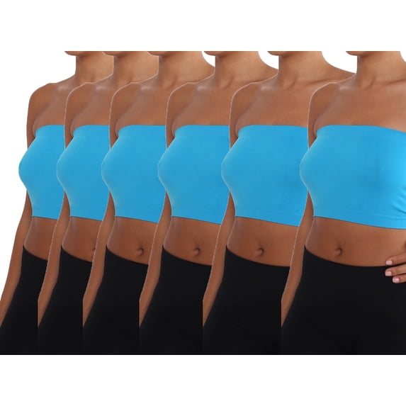 Women's Banded Tube Bra Basic Outerwear Top - Value Multi Pack