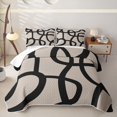 thumbnail image 2 of Erosebridal Abstract Geometric Lines Bed Spread Queen,Brown Black Queen Coverlet Set For Adult,3 Pieces, 2 of 7
