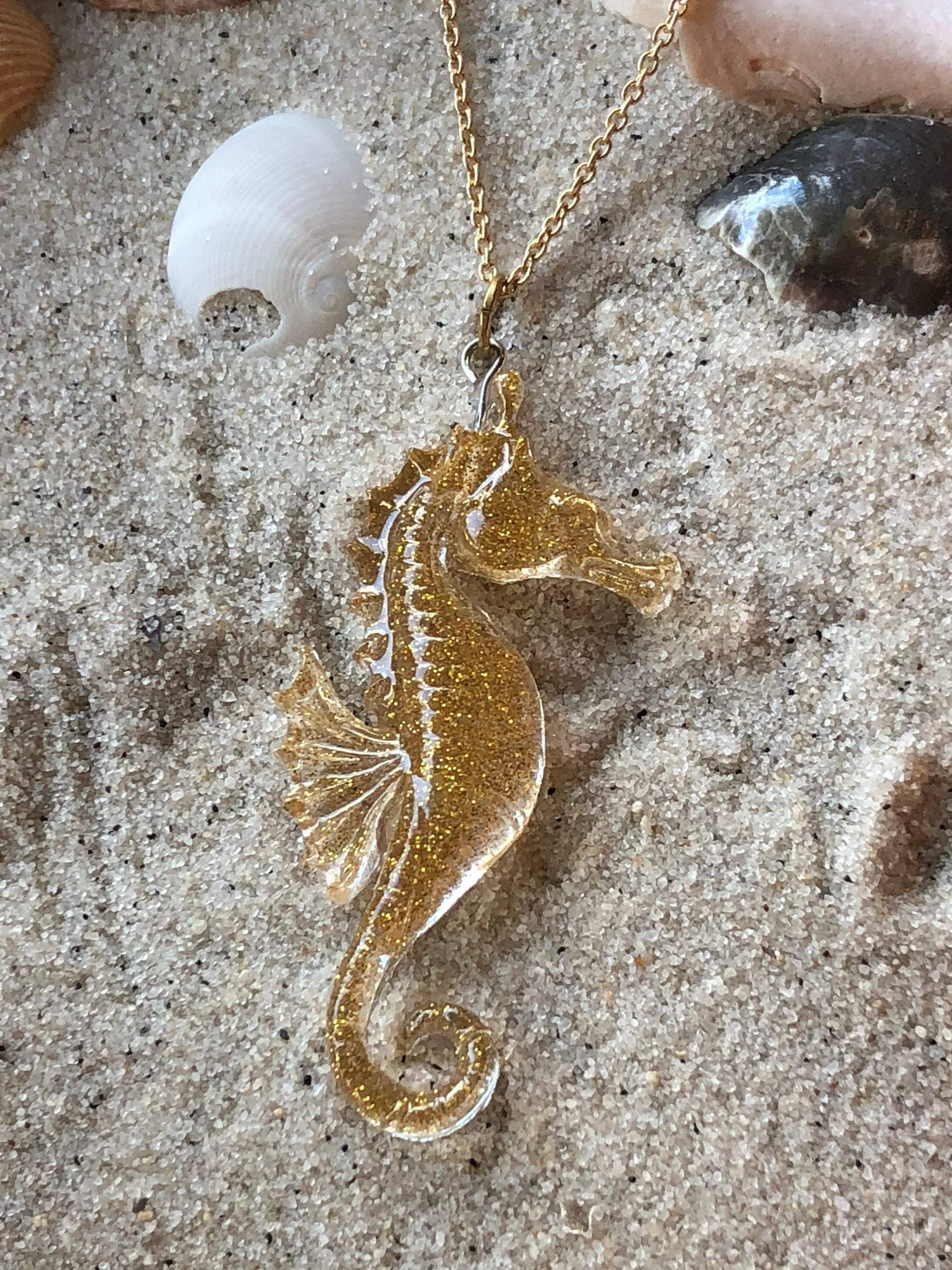 Seahorse Ankle Bracelet Chain Goldtone 11 Inch