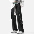 thumbnail image 3 of Streetwear 2024 Spring Waterproof Cargo Pants Men Solid Color Harajuku Casual Man Pants Multi-pocket Straight Trousers, 3 of 6