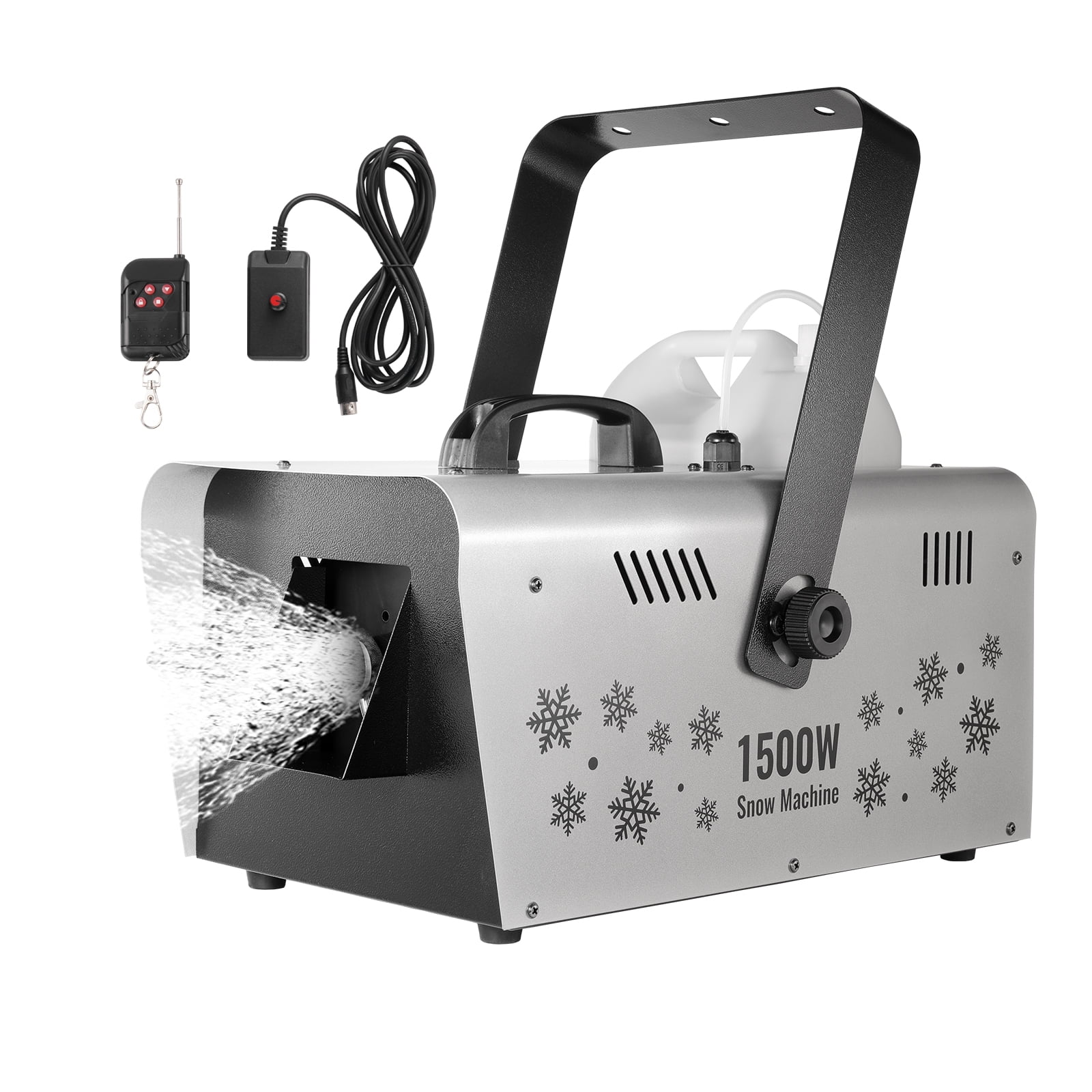 KFFKFF Snow Creator, 1500W, Versatile Mounting Snowflake Generator, Remote Operated Indoor Snow Producer with 5L Capacity, Efficient Synthetic Snow Machine for Christmas, Parties, Weddings