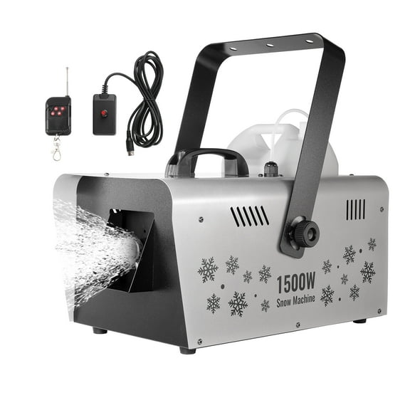 VEVOR Snow Machine, 1500W Snow Maker Machine with 2 Remotes Control and 5L Large Capacity Water Tank, High Output Snowflake Maker Stage Snow Effect for Christmas, Halloween, Wedding, DJ Parties