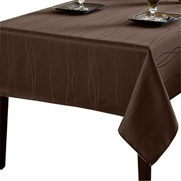 Benson Mills Gourmet Spillproof Tablecloth, 60" x 140", Chocolate