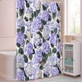 thumbnail image 5 of Shower Curtain Purple Hydrangea Floral Shower Curtains for Bathroom Decor, Waterproof Polyester Shower Curtain Set with Hooks, Small Stall Size 36" x 72" Watercolor Flowers, 5 of 9
