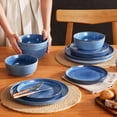 thumbnail image 6 of Malacasa Dinnerware Sets, Stoneware Plates and Bowls Set, Tableware Dishwasher Microwave Safe, Serves For 4 people, Blue, 6 of 8