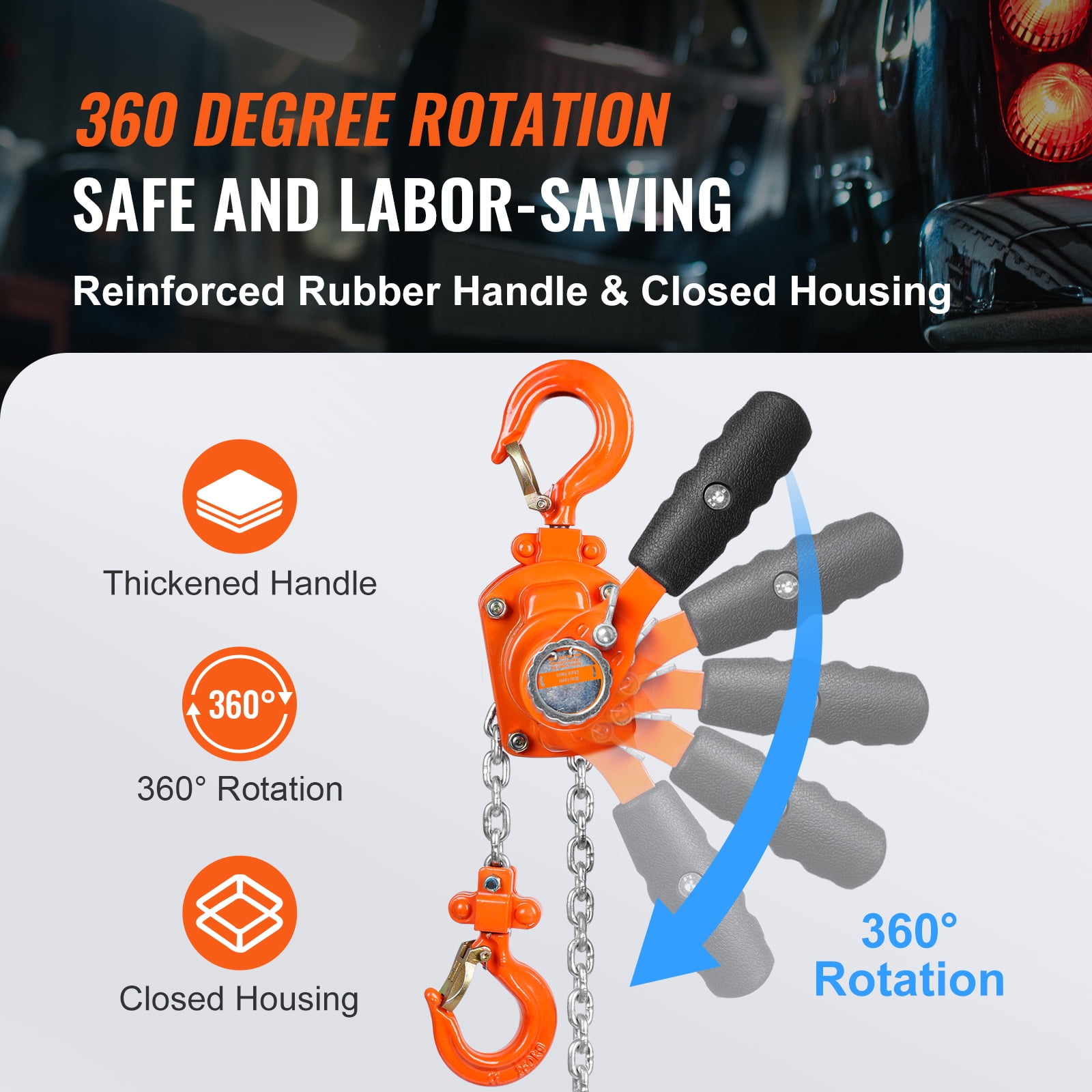 KFFKFF 10ft Lifter Lever Block Chain Hoist G80 Ratchet Hoist 550lb Capacity