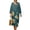 Flower Wave, variant on Flower Wave Print Women's Summer Dress Loose Swing Midi Tunic Linen-Like Long Sleeve V Neck Dress