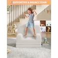 thumbnail image 6 of Kids Couch, 2-in-1 Comfy Toddler Couch Fold Out, Convertible Sofa to Lounger Foam Kids Chair with Soft Sherpa, Gift for Girls and Boys (White Crown), 6 of 8