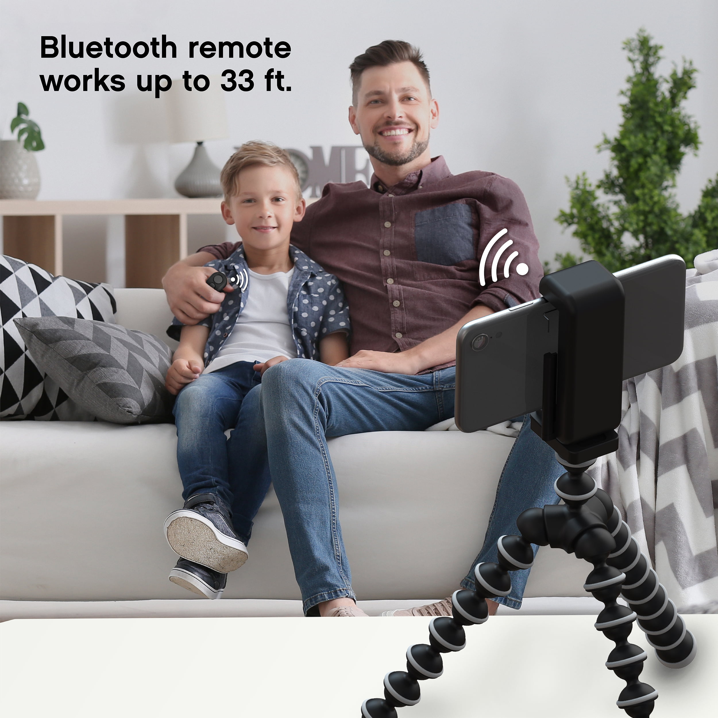 ON AIR Selfie Tripod Stick: Flexible Smartphone Stand With Shutter Remote