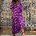 thumbnail image 4 of Sakmal Maxi Summer Dresses for Women 2025 Shirt Dress Purple Flowy Plus Size Long Sleeve Graphic Dresses, 4 of 9