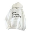 thumbnail image 2 of Aboser Cold Hungry and Tired Hooded Sweatshirt Women Casual Long Sleeve Hoodies Trendy Letter Print Pullover Loose Fit Fall Tops 2026, 2 of 3