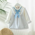 thumbnail image 2 of XXWXYD Baby Girl Plaid Dress Long Sleeve Princess Skirt Doll Collar Bow Detail Autumn Fall Holiday Part𝗒 Outfit Clothing, 2 of 6
