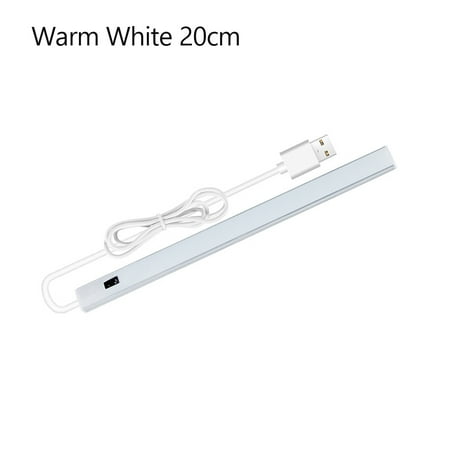 

enquiret Hotel USB Powered High Brightness Adjustable Sensing Night Lamp Living Room Kitchen Under Cabinet Light Bar Lighting Accessory Warm White 20cm