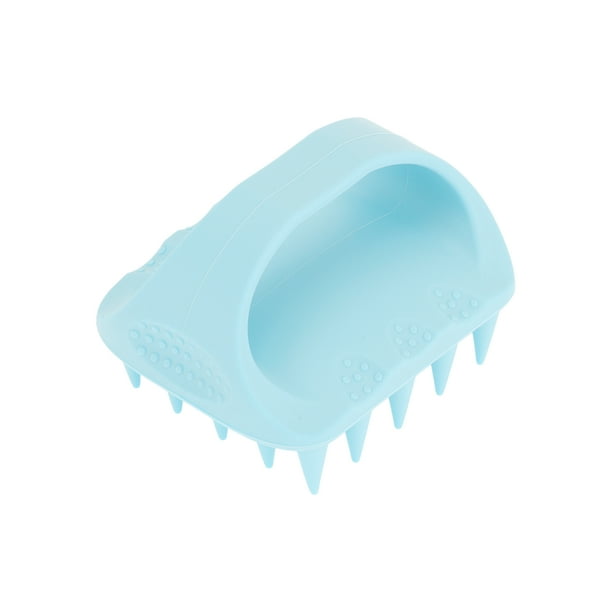 Cepillo de champú para cabello cuadrado único de 1 pieza para masaje en la cabeza 3.35"x2.76"x2.44" azul