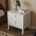 thumbnail image 5 of FURNIWAY Nightstand Set of 2, White Modern Bedside Tables with 2 Drawers, Fluted Wooden Storage Cabinets with Matte White Handles, End Tables for Bedroom,Living Room,Hallway, 5 of 6