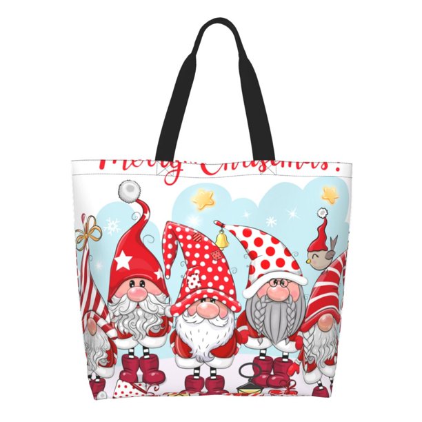 Fotbe Christmas Bolsa Tote Estética de Lona con Estampado para Mujer - Bolsa Reutilizable de Hombro Casual para Vacaciones, Compras, Trabajo y Gimnasio