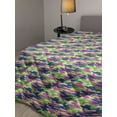 thumbnail image 2 of Retro Down Alternative Comforter, Vintage Geometric Arrangement with Rhombuses and Star Shapes Illustration, Microfiber Quilt for All Season, 5 Sizes, Dark Blue Pale Blue, by Ambesonne, 2 of 3