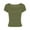Olive Green, variant on WREESH Women's Fashion Square Neck Crop Top Solid Short Sleeve Casual Top Stylish Summer Slim Top Black