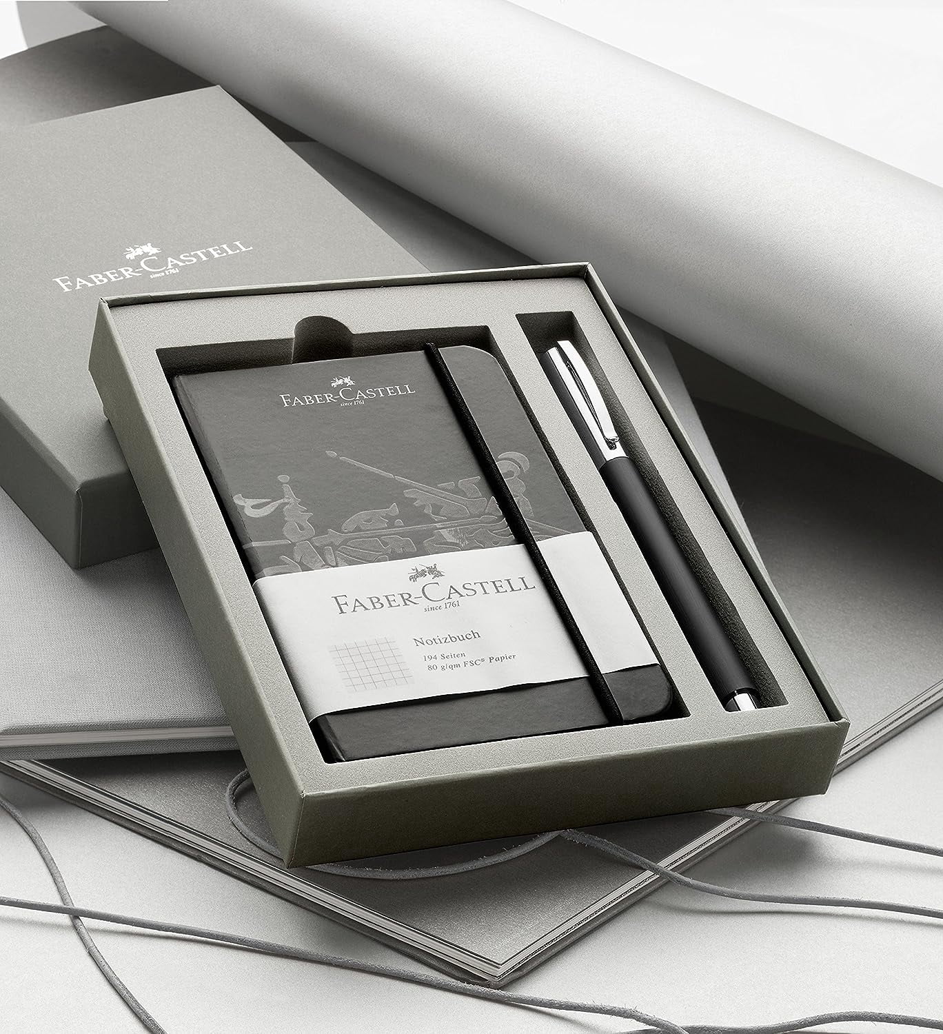 Faber-Castell Ambition Black Rollerball Pen & Journal Gift Set