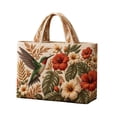 thumbnail image 2 of Hummingbird Tote Bag with Floral Pattern, Embroidered Style Polyester Shoulder Handbag, Lightweight Shopping and Commuter Purse for Women, 2 of 5