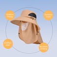 thumbnail image 4 of Sombrero de protección solar para exteriores para hombre con cubierta facial | Montañismo Pesca Gorra de senderismo | Chal grande para bloque UV | Malla transpirable de poliéster | Gorro de viaje, 4 of 7