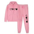 thumbnail image 2 of Women's Sweat Suits Plus Size Fashion Sports Casual Coat Long Pants Hooded Sweater Pants Set Long Sleeve Hooded Set, 2 of 7